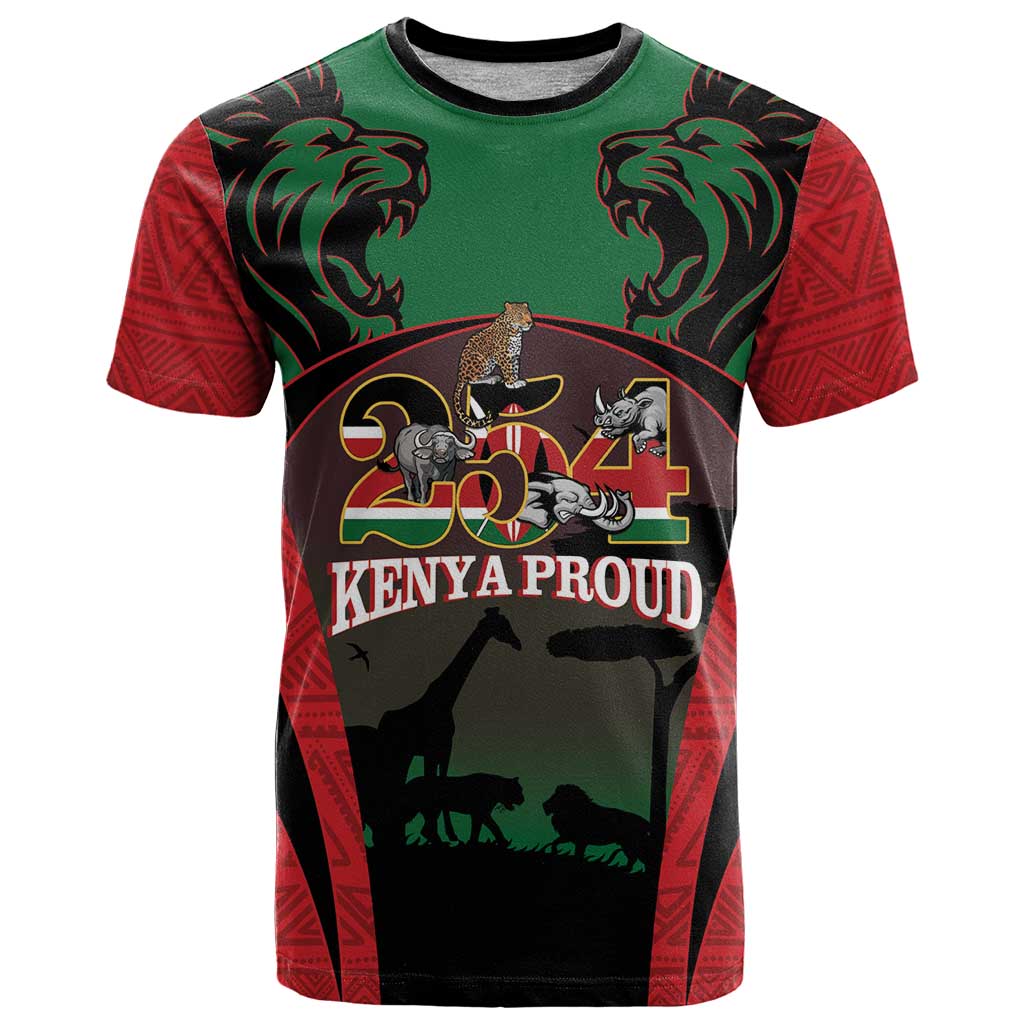 Proud Kenya 254 T-Shirt Kenyan Safari Animals Graphic Tee