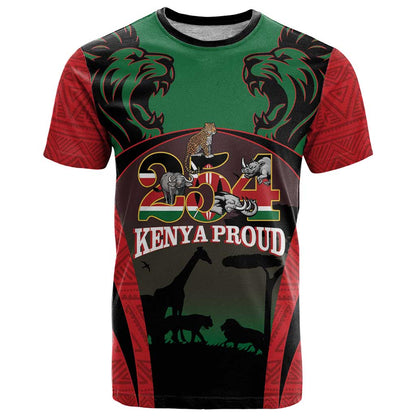 Proud Kenya 254 T-Shirt Kenyan Safari Animals Graphic Tee