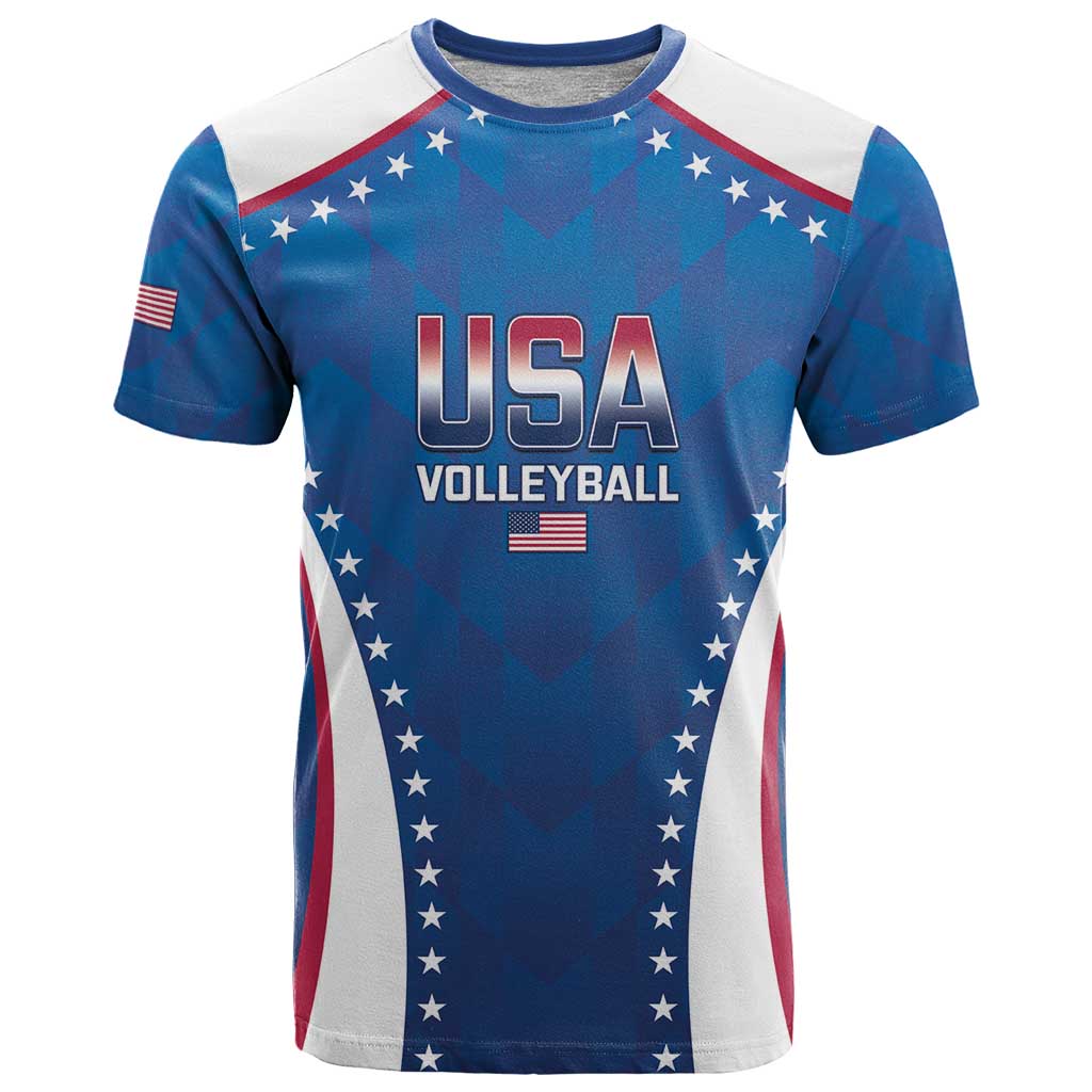 Custom USA 2025 Volleyball T-Shirt Sporty Style Graphic Tee
