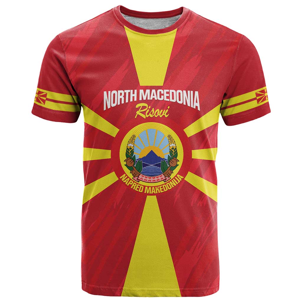 Custom North Macedonia Football T-Shirt Risovi Napred Makedonija! Graphic Tee