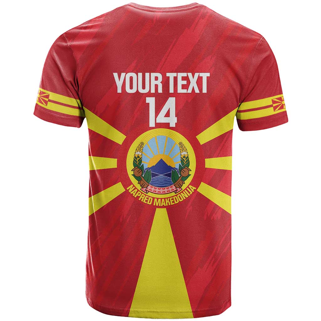 Custom North Macedonia Football T-Shirt Risovi Napred Makedonija! Graphic Tee
