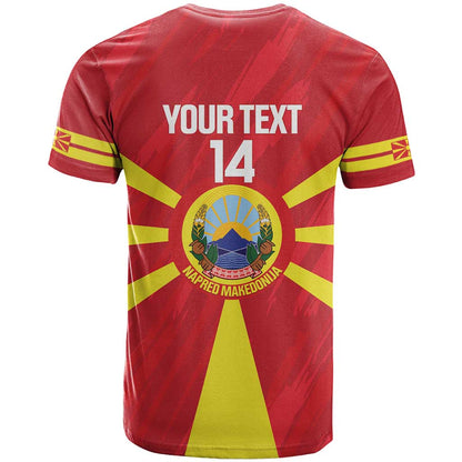 Custom North Macedonia Football T-Shirt Risovi Napred Makedonija! Graphic Tee
