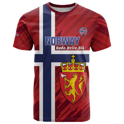 Custom Norway Football T-Shirt Come On Kongeriket Norge Graphic Tee