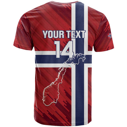Custom Norway Football T-Shirt Come On Kongeriket Norge Graphic Tee