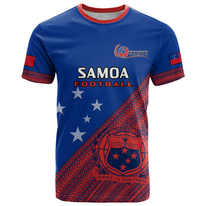 Samoa Football T-Shirt Samoan Coat Of Arm Polynesian Sporty Style Graphic Tee