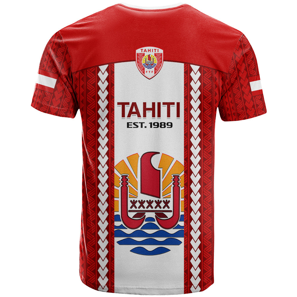 Tahitian Football T-Shirt Tahiti Coat Of Arm Polynesian Sporty Style Graphic Tee