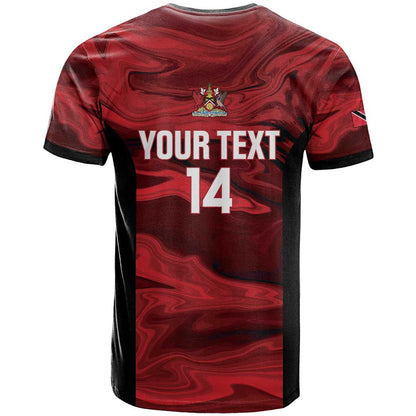 Custom Trinbago Cricket T-Shirt Go Knight Riders Marble Pattern Graphic Tee