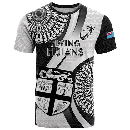Fiji Rugby T-Shirt World Cup Go Champions Fijian Tapa Black Version Graphic Tee