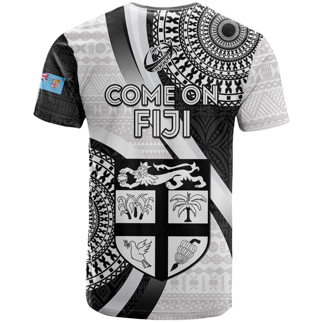 Fiji Rugby T-Shirt World Cup Go Champions Fijian Tapa Black Version Graphic Tee