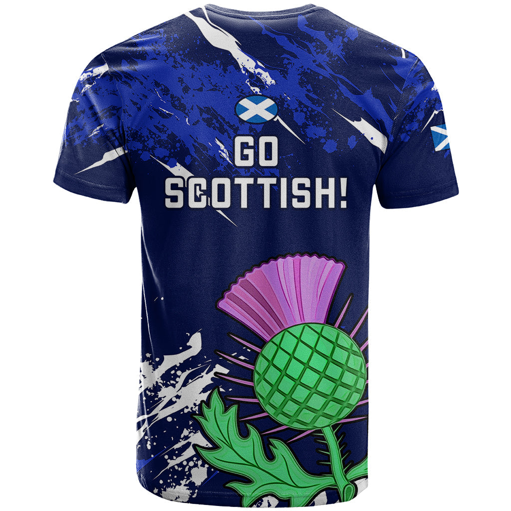 Scotland Rugby T-Shirt World Cup Go Scottish Thistle Grunge Style Graphic Tee
