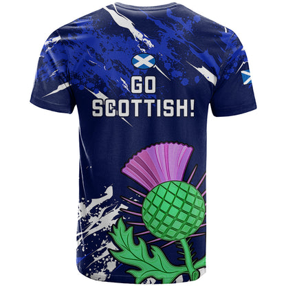 Scotland Rugby T-Shirt World Cup Go Scottish Thistle Grunge Style Graphic Tee