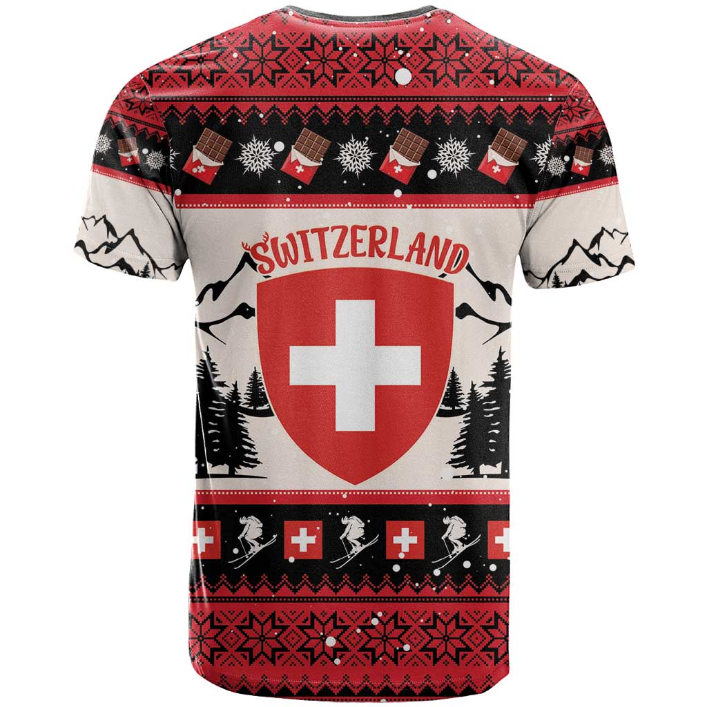 Switzerland Christmas T-Shirt Merry Swissmas - Coat Of Arms Style Graphic Tee