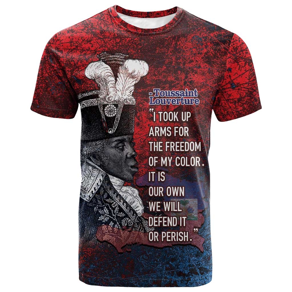 Personalized Toussaint Louverture Afro Haiti T-Shirt Haitian Father Grunge Style Graphic Tee