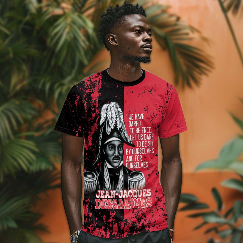 Personalized Jean-Jacques Dessalines Afro Haiti T-Shirt Emperor Of First Empire Grunge Style Graphic Tee