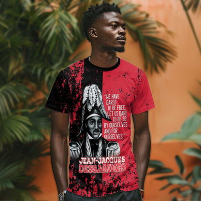Personalized Jean-Jacques Dessalines Afro Haiti T-Shirt Emperor Of First Empire Grunge Style Graphic Tee