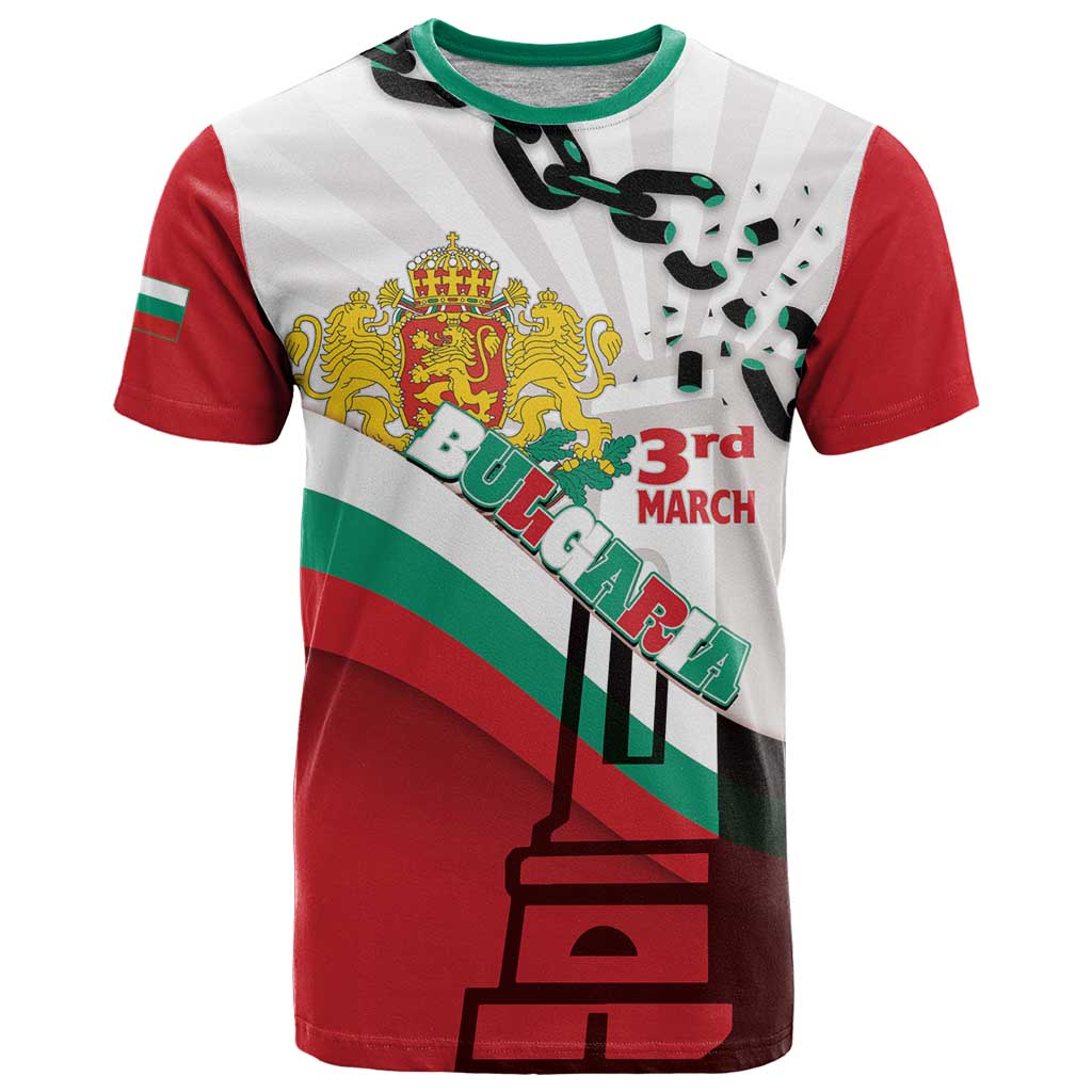 Personalized Bulgaria Liberation Day T-Shirt Happy 3rd March Shipka Monument Curve Flag Graphic Tee