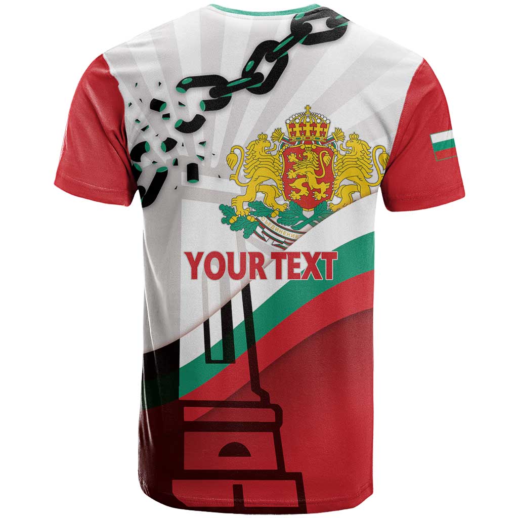 Personalized Bulgaria Liberation Day T-Shirt Happy 3rd March Shipka Monument Curve Flag Graphic Tee