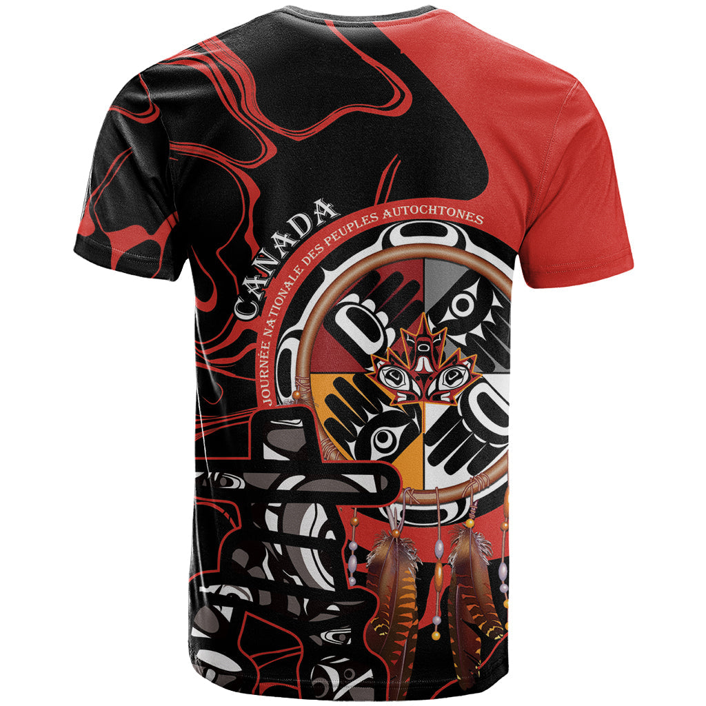 Canada National Aboriginal Day T-Shirt Indigenous Peoples Inuksuit With Dreamcatcher Graphic Tee