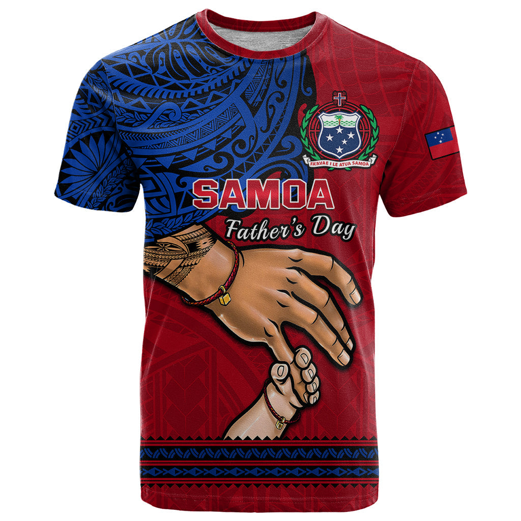 Polynesian Pride Father Day Samoa T-Shirt Manuia le Aso Sa o Tama Red Version Graphic Tee