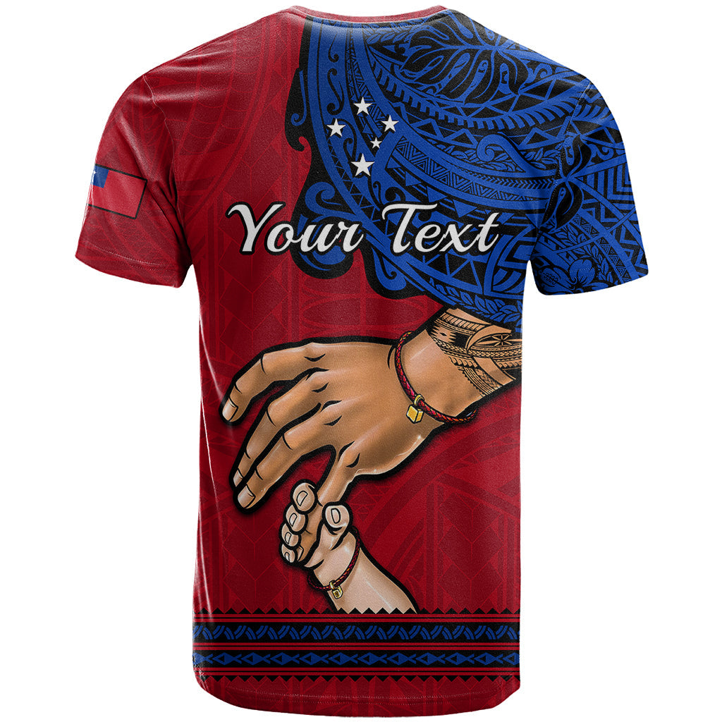 Personalised Father Day Samoa T-Shirt Manuia le Aso Sa o Tama Red Version Graphic Tee