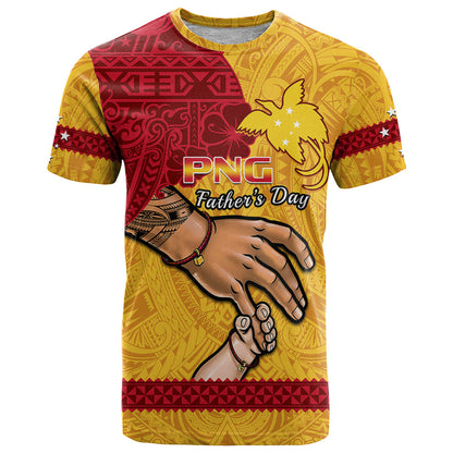 Polynesian Pride Father Day Papua New Guinea T-Shirt PNG I Love You Dad Yellow Version Graphic Tee