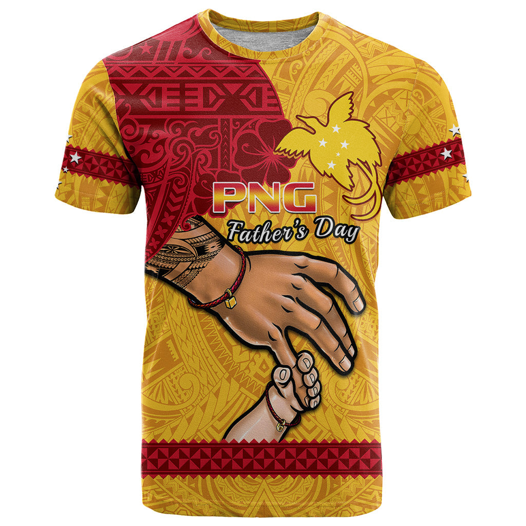 Personalised Father Day Papua New Guinea T-Shirt PNG I Love You Dad Yellow Version Graphic Tee