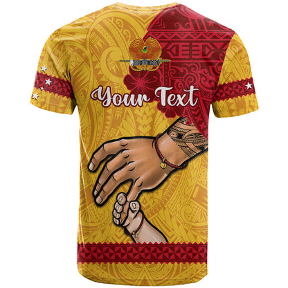 Personalised Father Day Papua New Guinea T-Shirt PNG I Love You Dad Yellow Version Graphic Tee