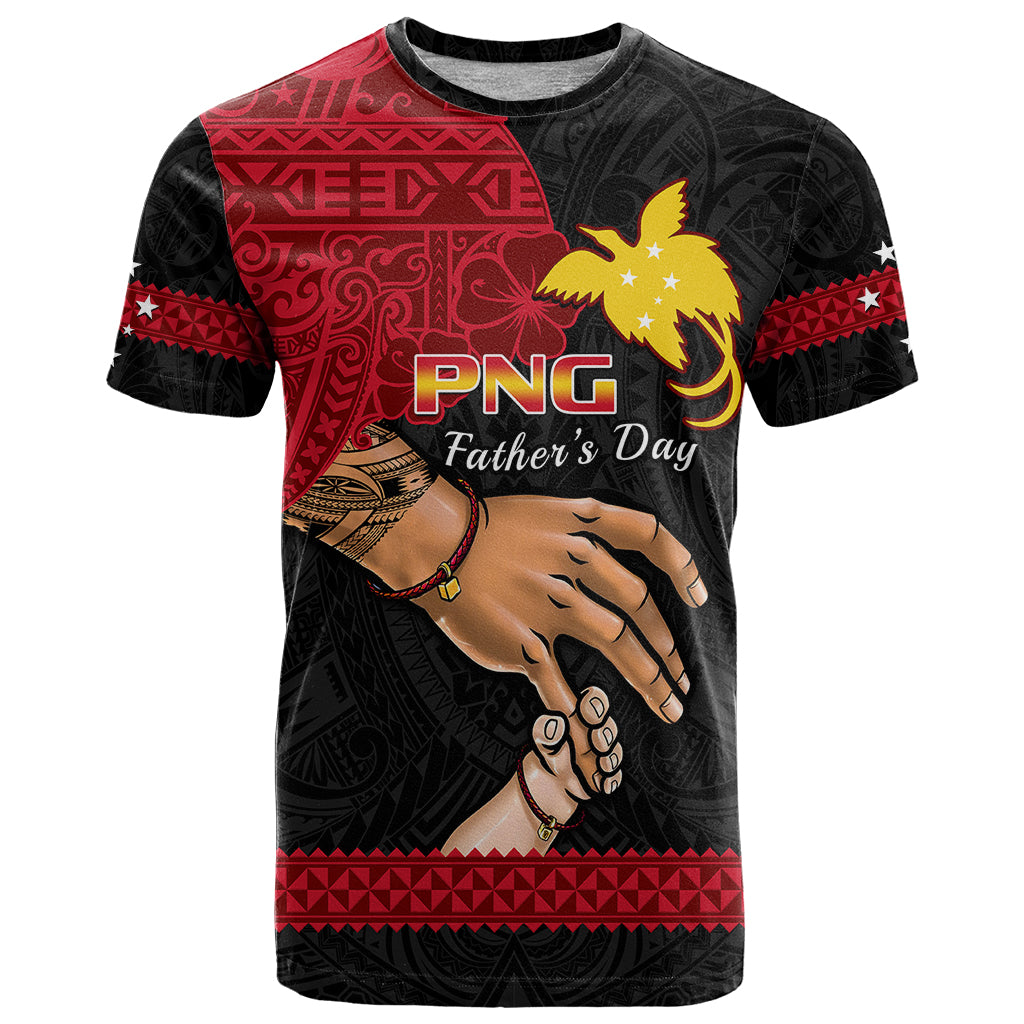 Polynesian Pride Father Day Papua New Guinea T-Shirt PNG I Love You Dad Black Version Graphic Tee