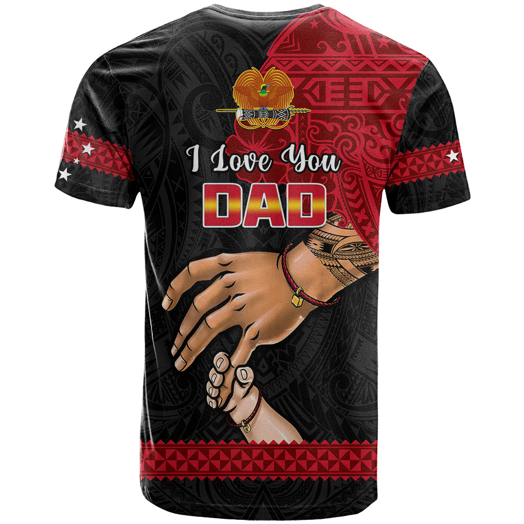 Polynesian Pride Father Day Papua New Guinea T-Shirt PNG I Love You Dad Black Version Graphic Tee