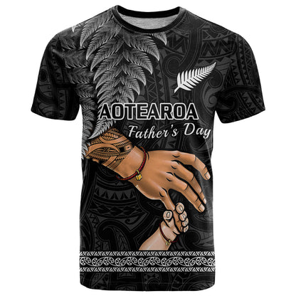 Polynesian Pride Father Day New Zealand T-Shirt Aotearoa Maori Fern I Love You Dad Graphic Tee