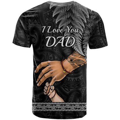Polynesian Pride Father Day New Zealand T-Shirt Aotearoa Maori Fern I Love You Dad Graphic Tee