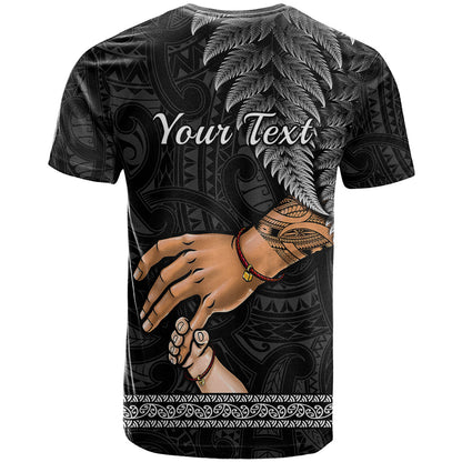 Personalised Father Day New Zealand T-Shirt Aotearoa Maori Fern I Love You Dad Graphic Tee