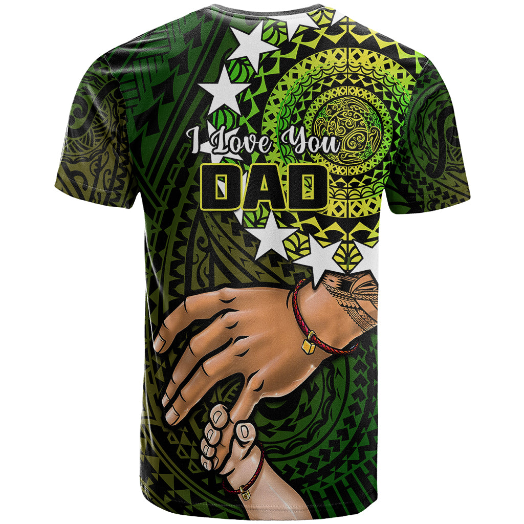 Polynesian Pride Father Day Cook Islands T-Shirt I Love You Dad Kuki Airani Turtle Pattern Graphic Tee