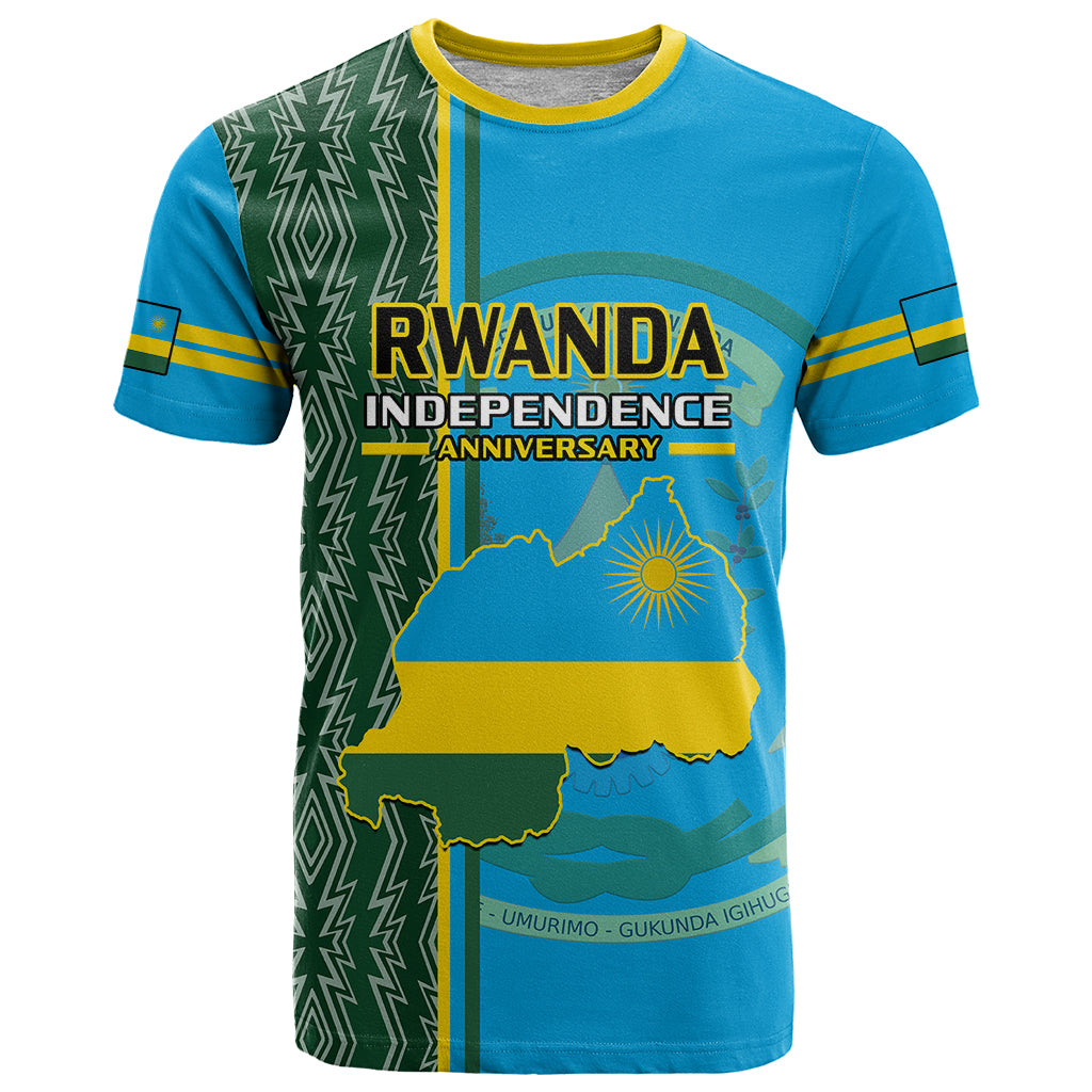 1 July Independence Day Rwanda T-Shirt African Imigongo Happy 61st Anniversary Graphic Tee