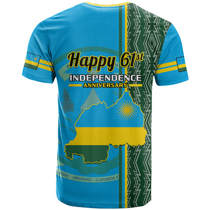 1 July Independence Day Rwanda T-Shirt African Imigongo Happy 61st Anniversary Graphic Tee