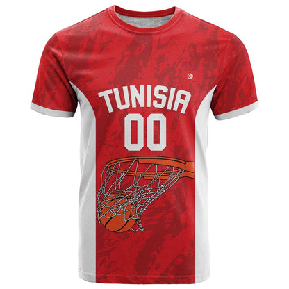 Tunisia Basketball Custom T-Shirt Go Champions Eagles of Carthage Graphic Tee