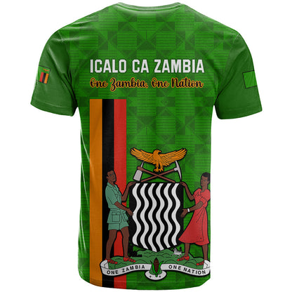 Zambia Independence Day T-Shirt Happy 59th Anniversary Kente Pattern Graphic Tee