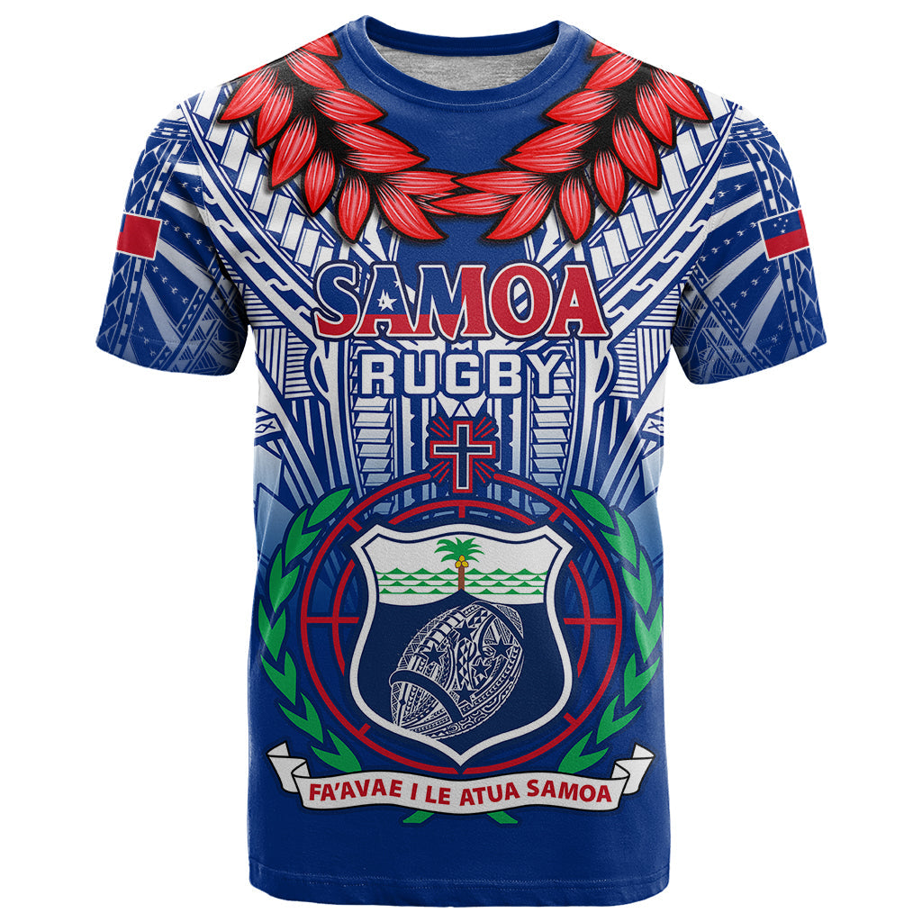 Samoa Rugby T-Shirt Go Manu Samoa With Ula Fala Style Graphic Tee