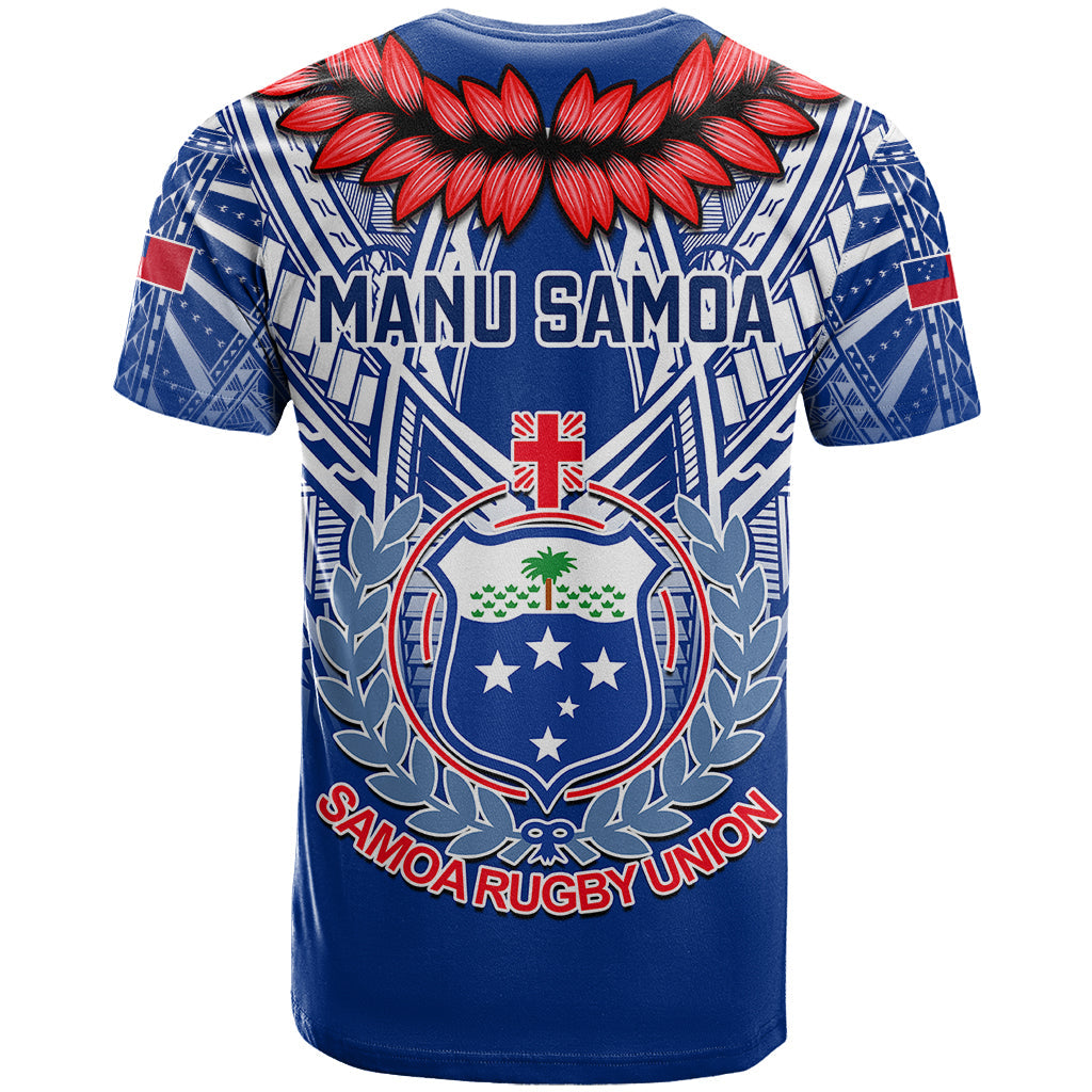 Samoa Rugby T-Shirt Go Manu Samoa With Ula Fala Style Graphic Tee