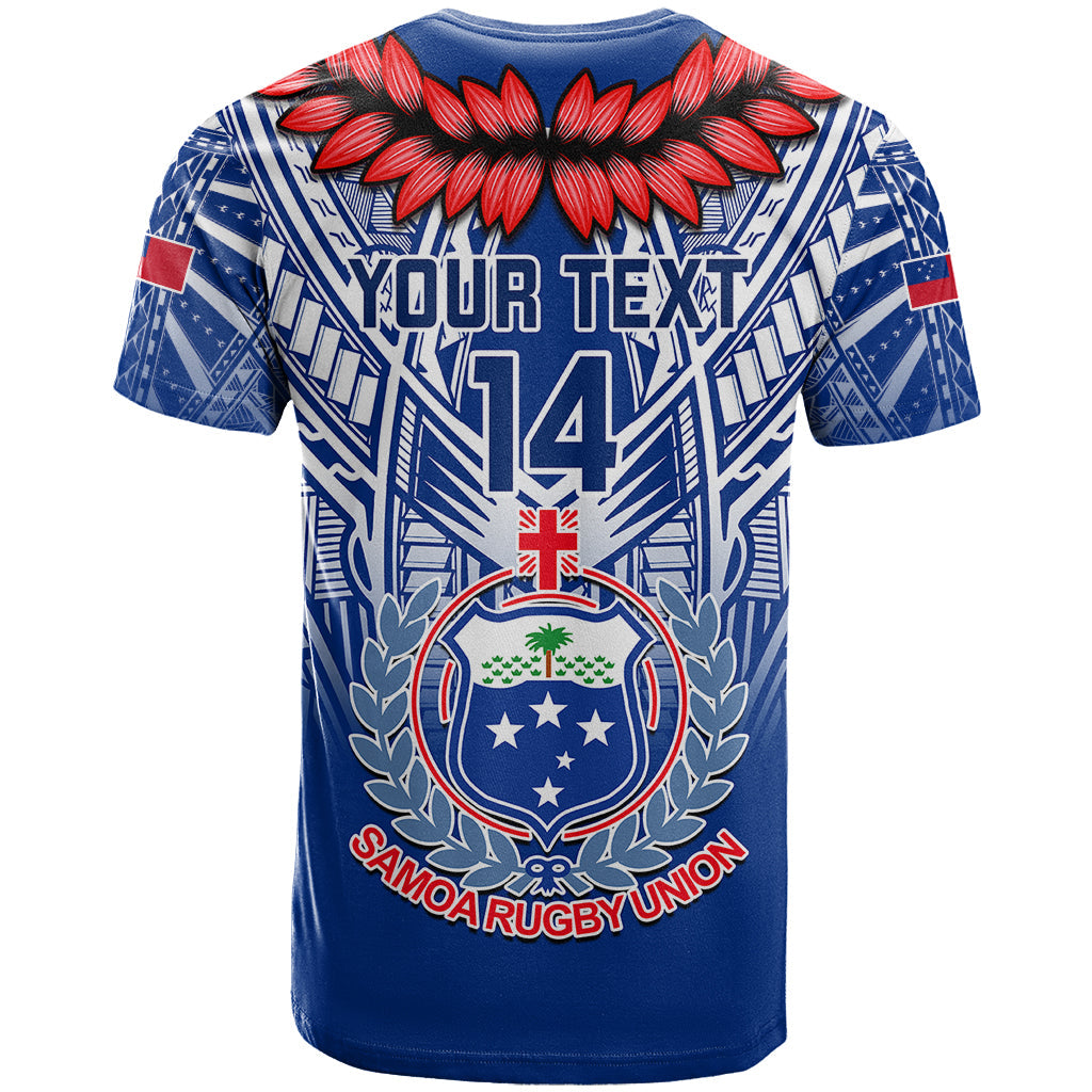 Custom Samoa Rugby T-Shirt Go Manu Samoa With Ula Fala Style Graphic Tee