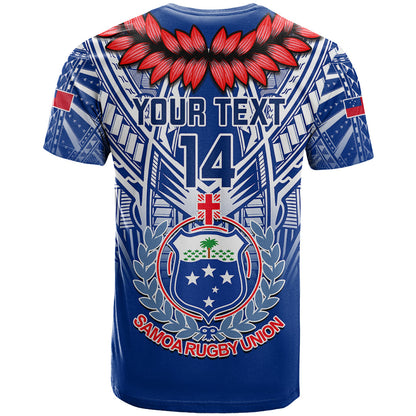 Custom Samoa Rugby T-Shirt Go Manu Samoa With Ula Fala Style Graphic Tee