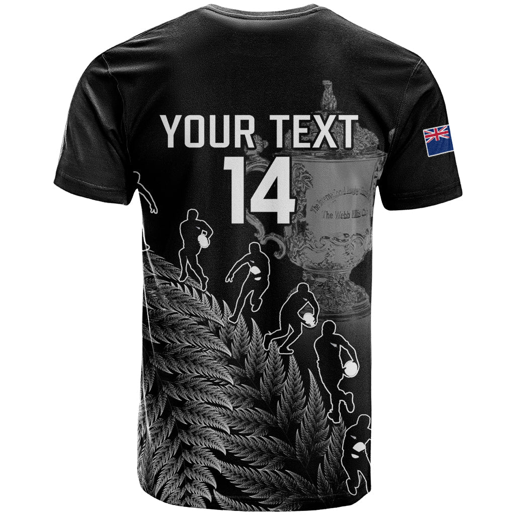 Custom New Zealand Silver Fern Rugby T-Shirt All Black Go Champions With Trophy Proud Graphic Tee