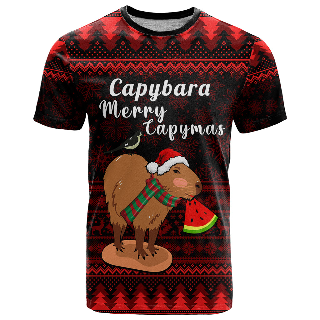 Capybara Christmas T-Shirt Merry Capymas Graphic Tee
