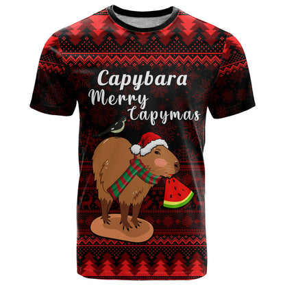 Capybara Christmas T-Shirt Merry Capymas Graphic Tee