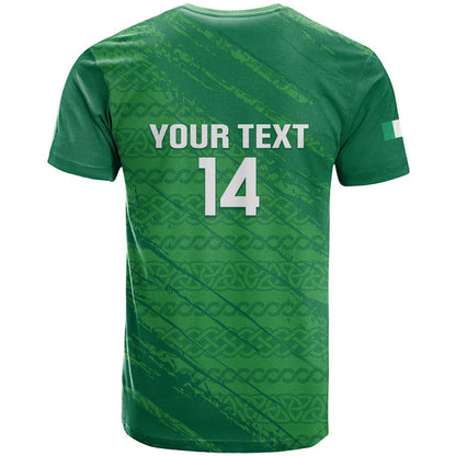 Custom Ireland Cricket T-Shirt Irish Celtic Knot - National Color Graphic Tee