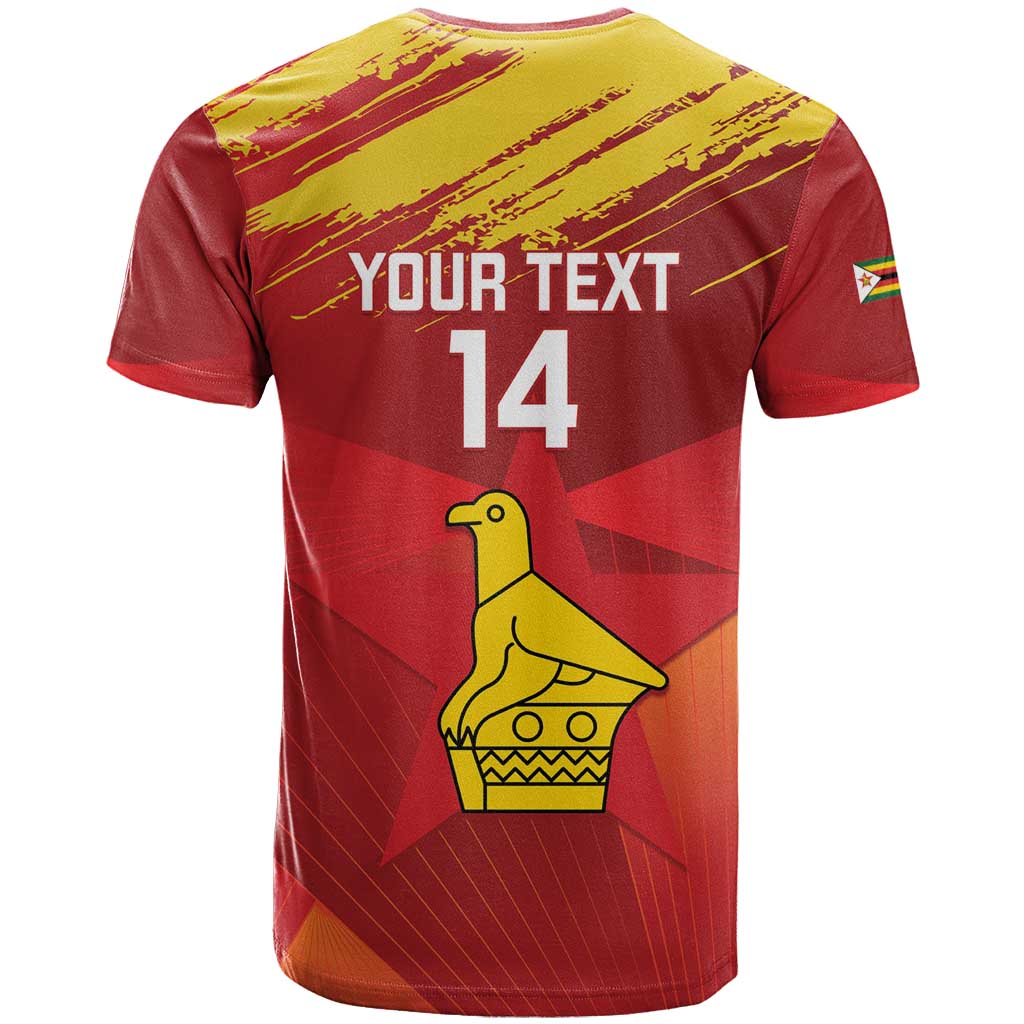 Custom Zimbabwe Cricket T-Shirt Go Lady Chevrons Grunge Style Graphic Tee