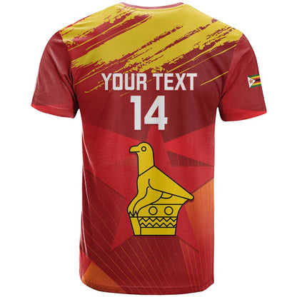 Custom Zimbabwe Cricket T-Shirt Go Lady Chevrons Grunge Style Graphic Tee