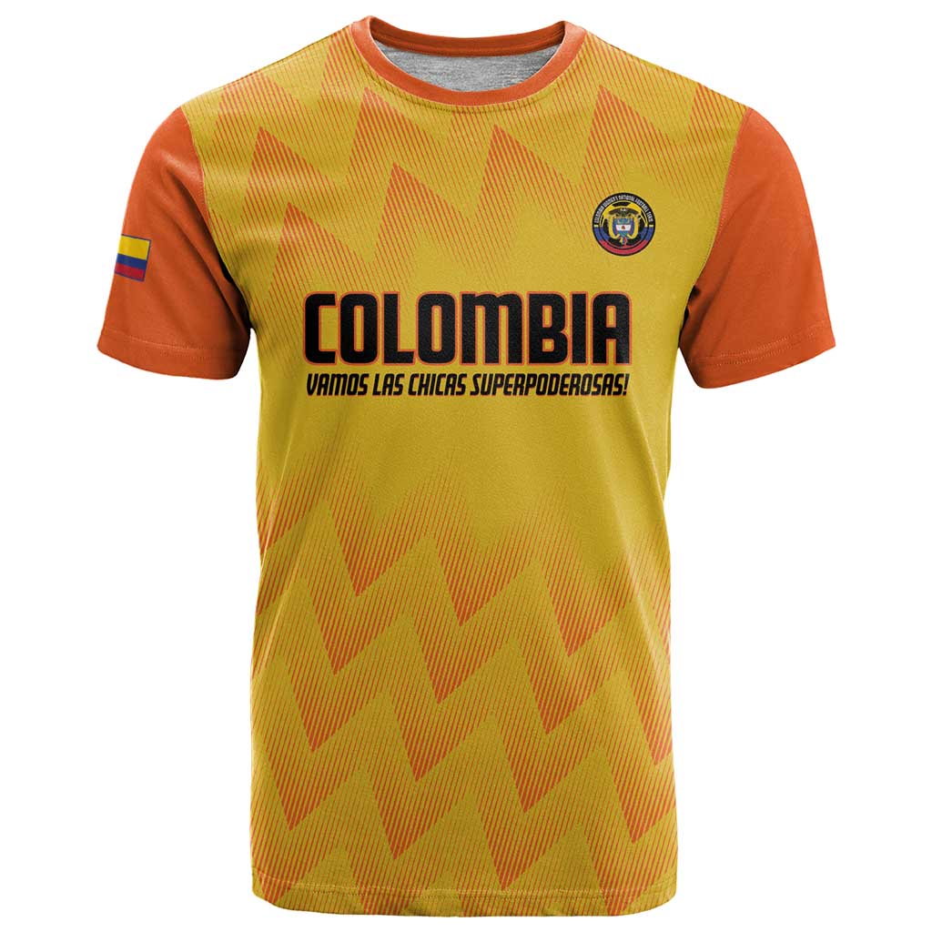 Custom Colombia Football T-Shirt 2025 Las Chicas Superpoderosas - Yellow Version Graphic Tee