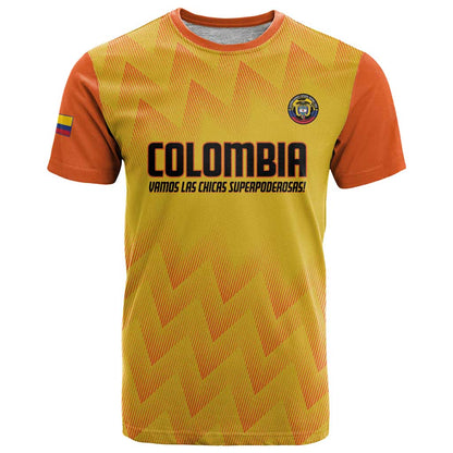 Custom Colombia Football T-Shirt 2025 Las Chicas Superpoderosas - Yellow Version Graphic Tee