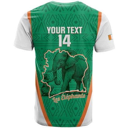 Custom Ivory Coast Football T-Shirt 2026 Cote d'Ivoire Les Elephants Green Version Graphic Tee
